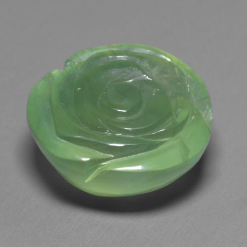 Préhnite vert naturelle taille fleur, 14,74 ct, translucide