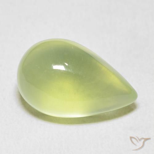 Préhnite Vert citron naturelle En forme de poire, 7.33 ct, Transparent