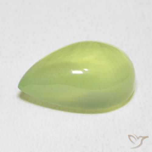 Préhnite Vert citron naturelle En forme de poire, 7.33 ct, Transparent