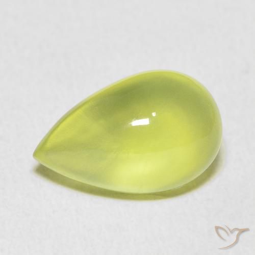 5.66ct Naturel Vert citron Préhnite, En forme de poire, Transparent