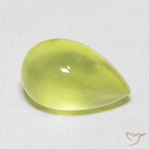 Préhnite Vert citron naturelle En forme de poire, 5.66 ct, Transparent
