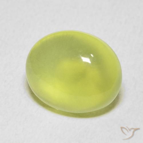 Préhnite Vert citron naturelle ovale, 4.85 ct, Transparent