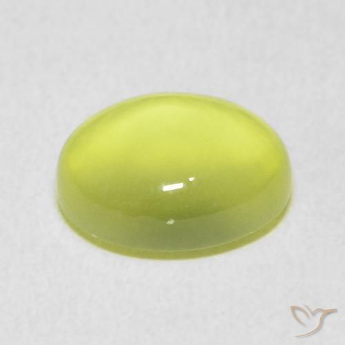Préhnite Vert citron naturelle ovale, 4.85 ct, Transparent
