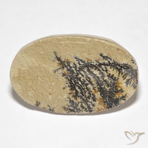 34.95ct Naturel Multicolore Dendrite de psilomélane, ovale, Opaque