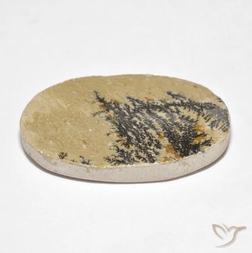 Dendrite de psilomélane Multicolore naturelle ovale, 34.95 ct, Opaque