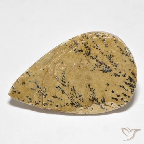27.96ct Naturel Multicolore Dendrite de psilomélane, En forme de poire, Opaque