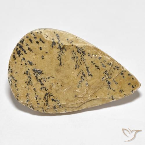Dendrite de psilomélane Multicolore naturelle En forme de poire, 27.96 ct, Opaque