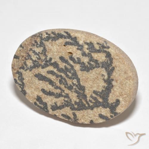 Dendrite de psilomélane Multicolore naturelle ovale, 36.26 ct, Opaque