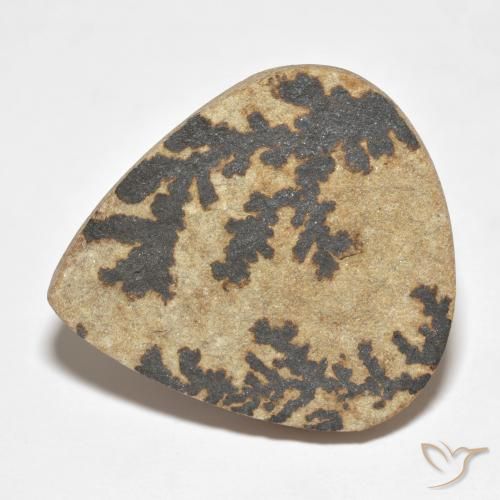 27.98ct Naturel Multicolore Dendrite de psilomélane, En forme de poire, Opaque