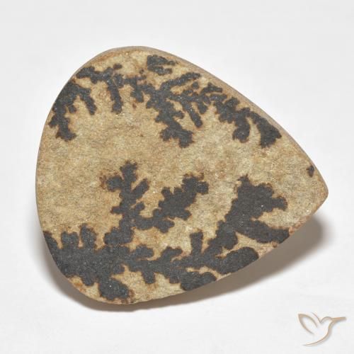Dendrite de psilomélane Multicolore naturelle En forme de poire, 27.98 ct, Opaque