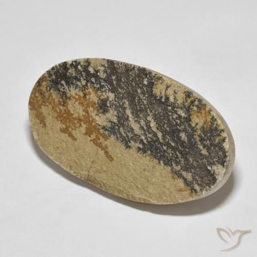 Dendrite de psilomélane Multicolore naturelle ovale, 49.70 ct, Opaque