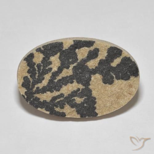 30.44ct Naturel Multicolore Dendrite de psilomélane, ovale, Opaque