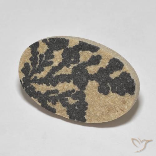 Dendrite de psilomélane Multicolore naturelle ovale, 30.44 ct, Opaque