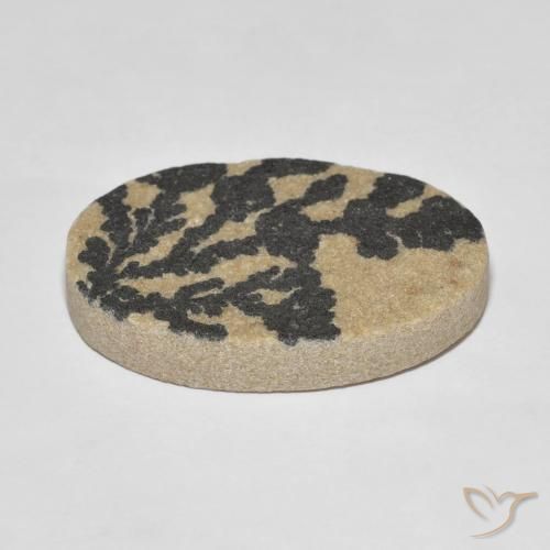 Dendrite de psilomélane Multicolore naturelle ovale, 30.44 ct, Opaque
