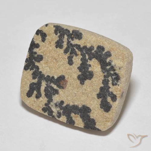 Dendrite de psilomélane Multicolore naturelle Coussin, 25.75 ct, Opaque