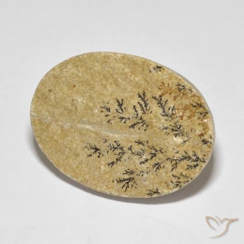 Dendrite de psilomélane Multicolore naturelle ovale, 35.98 ct, Opaque
