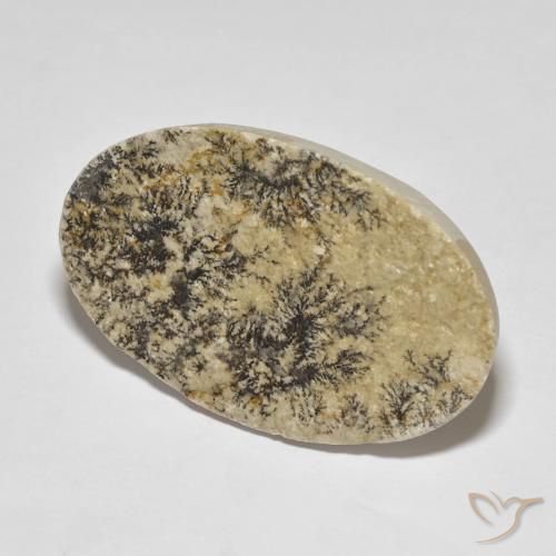 Dendrite de psilomélane Multicolore naturelle ovale, 37.32 ct, Opaque