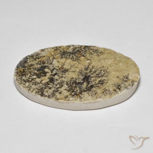 Dendrite de psilomélane Multicolore naturelle ovale, 37.32 ct, Opaque