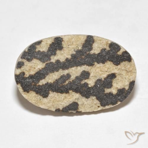17.99ct Naturel Multicolore Dendrite de psilomélane, ovale, Opaque