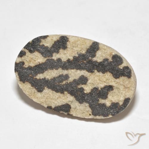 Dendrite de psilomélane Multicolore naturelle ovale, 17.99 ct, Opaque