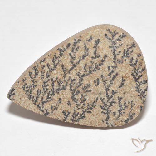 33.59ct Naturel Multicolore Dendrite de psilomélane, En forme de poire, Opaque