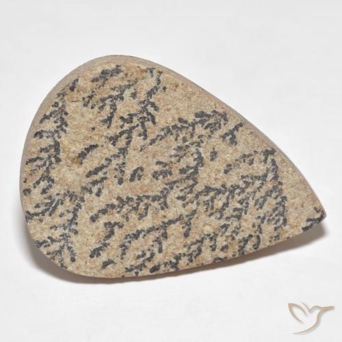 Dendrite de psilomélane Multicolore naturelle En forme de poire, 33.59 ct, Opaque