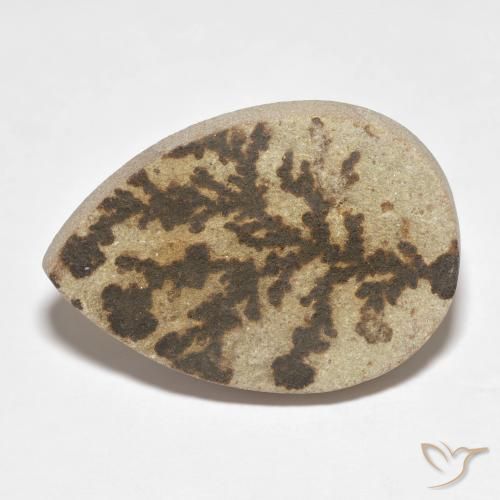 25.64ct Naturel Multicolore Dendrite de psilomélane, En forme de poire, Opaque