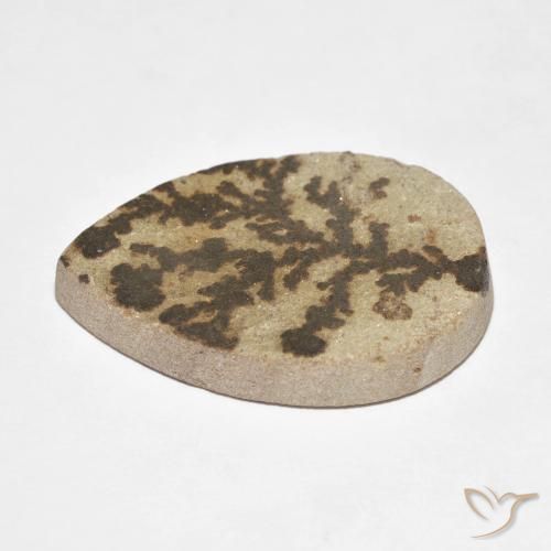 Dendrite de psilomélane Multicolore naturelle En forme de poire, 25.64 ct, Opaque