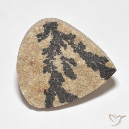 Dendrite de psilomélane Multicolore naturelle En forme de poire, 19.59 ct, Opaque