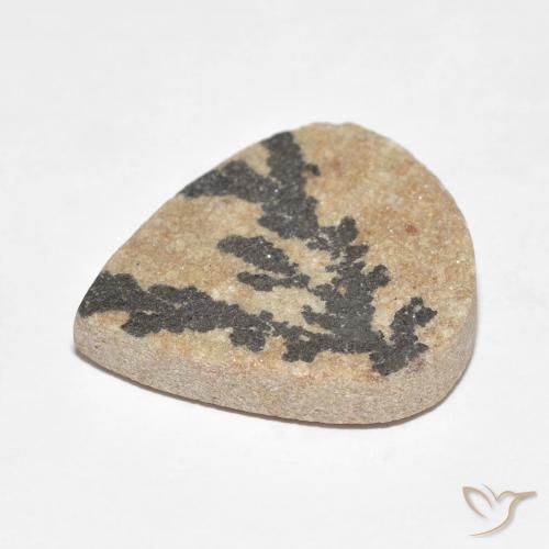 Dendrite de psilomélane Multicolore naturelle En forme de poire, 19.59 ct, Opaque