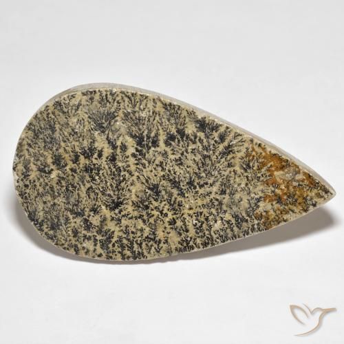 Dendrite de psilomélane Multicolore naturelle En forme de poire, 83.34 ct, Opaque
