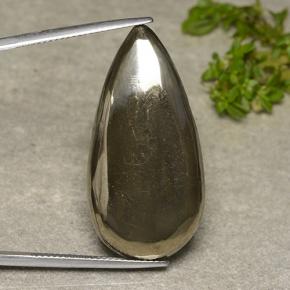 Pyrite jaune naturelle en forme de poire, 37,58 ct, opaque