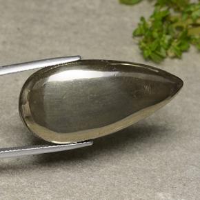 Pyrite jaune naturelle en forme de poire, 37,58 ct, opaque