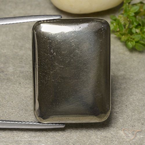 41.84ct Naturel Noir avec reflets dorés Pyrite, Coussin, Opaque
