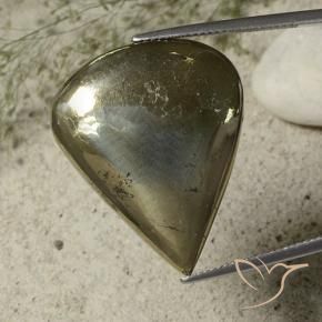 Pyrite Or naturelle En forme de poire, 40.79 ct, Opaque