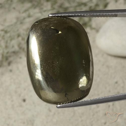 33.29ct Naturel Or Pyrite, Coussin, Opaque