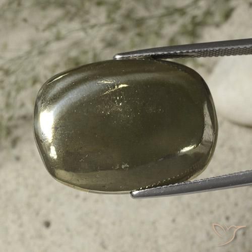 Pyrite Or naturelle Coussin, 33.29 ct, Opaque