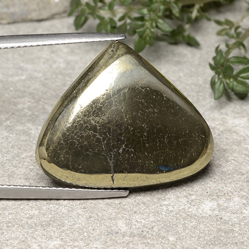 Pyrite Noir et or multicolore naturelle En forme de poire, 31.14 ct, Opaque