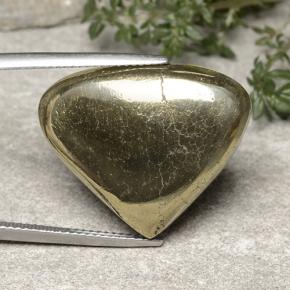 Pyrite Noir et or multicolore naturelle En forme de poire, 31.14 ct, Opaque