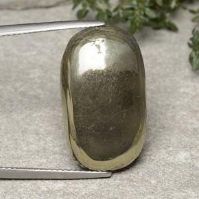 Pyrite Doré naturelle Coupe ovale, 22.29 ct, Opaque
