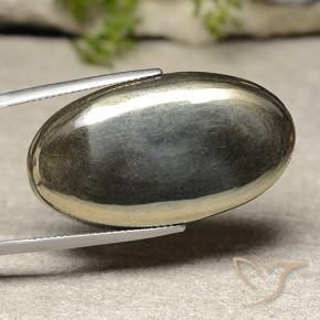 Pyrite Or naturelle ovale, 51.94 ct, Opaque