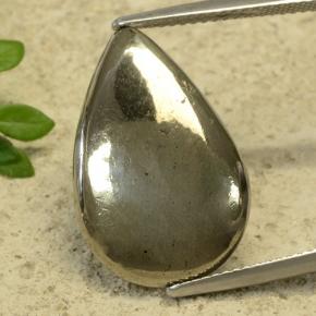 Pyrite jaune naturelle en forme de poire, 10,81 ct, opaque