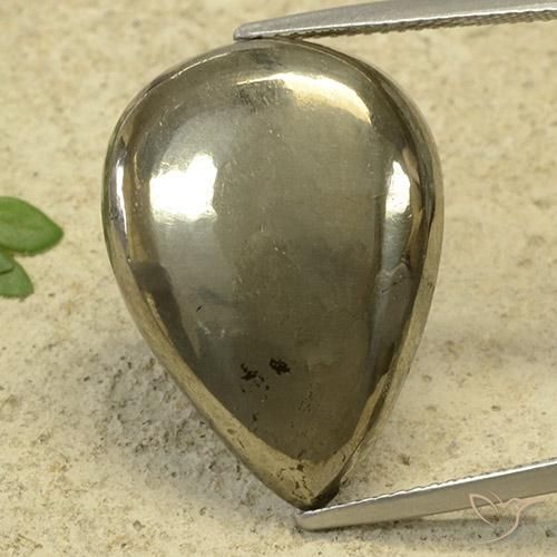 Pyrite Or naturelle En forme de poire, 29.05 ct, Opaque
