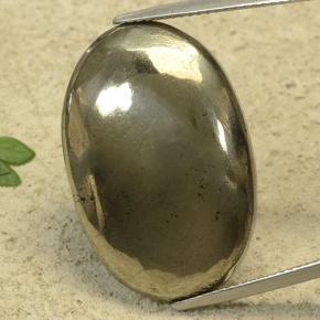 Pyrite Or naturelle Coupe ovale, 37.46 ct, Opaque