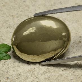 Pyrite Or naturelle Coupe ovale, 16.39 ct, Opaque