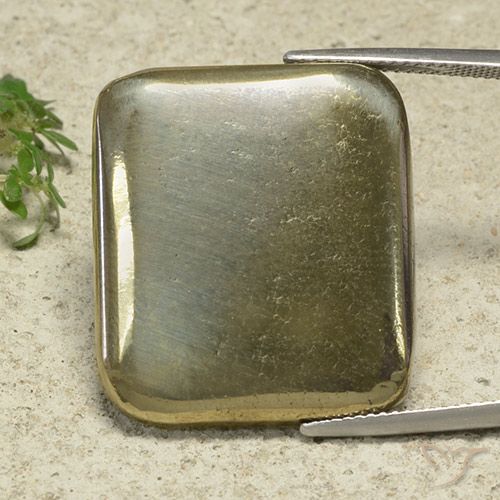 49.74ct Naturel Or Pyrite, Coussin, Opaque