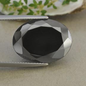 Pyrite noir et gris métallisé naturelle coupe ovale, 27,64 ct, opaque