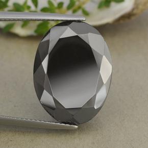 Pyrite noir et gris métallisé naturelle coupe ovale, 27,64 ct, opaque