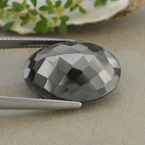 Pyrite noir et gris métallisé naturelle coupe ovale, 27,64 ct, opaque