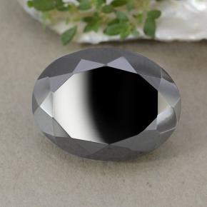 Pyrite noir naturelle coupe ovale, 27,02 ct, opaque